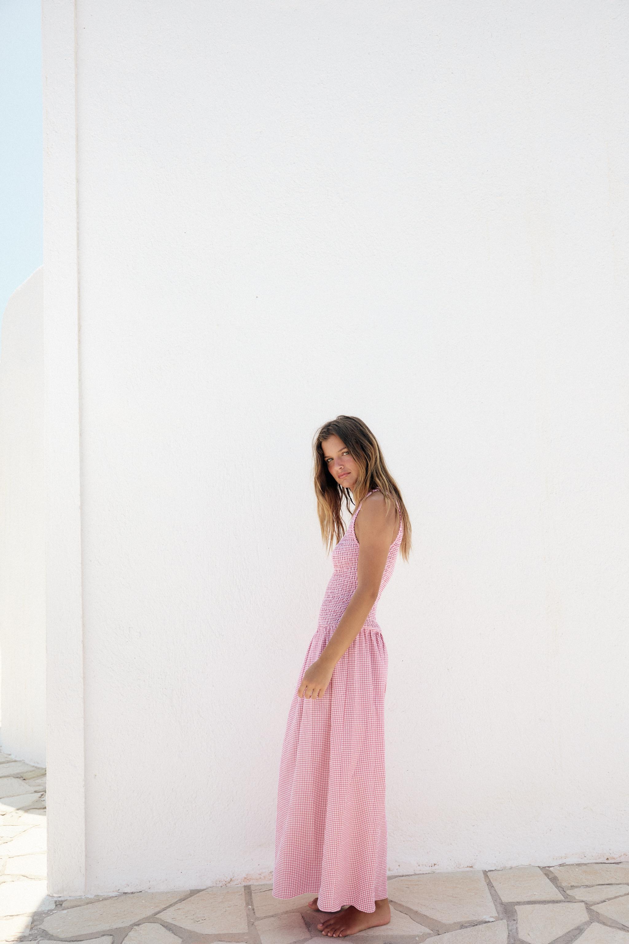 Gingham Midi Dress