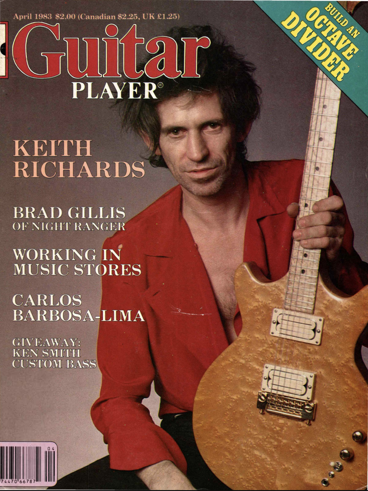 Keith Richards on the cover of Guitar Player magazine, April 1983