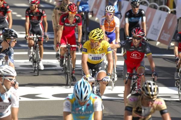 Fabian Cancellara (Saxo Bank) at the finish