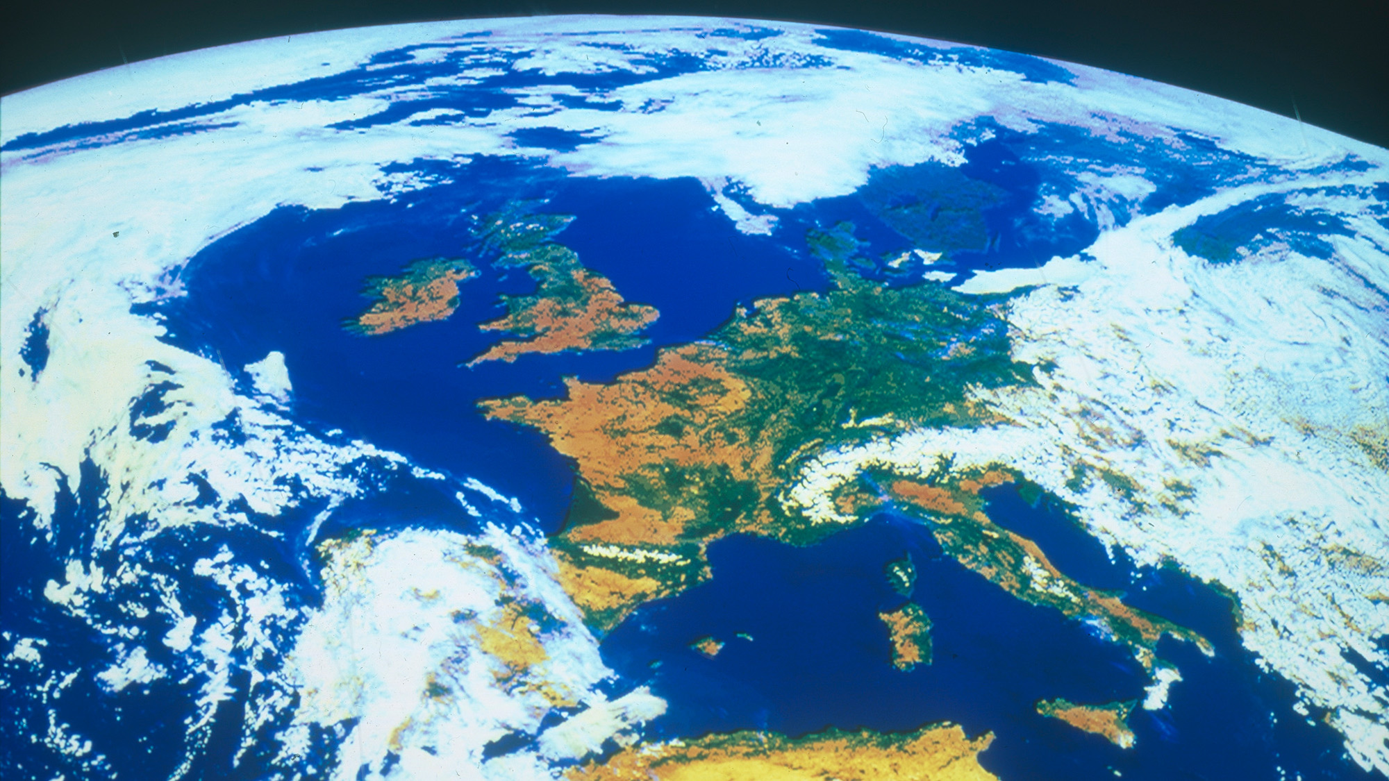 A view of the Mediterranean sea from space.