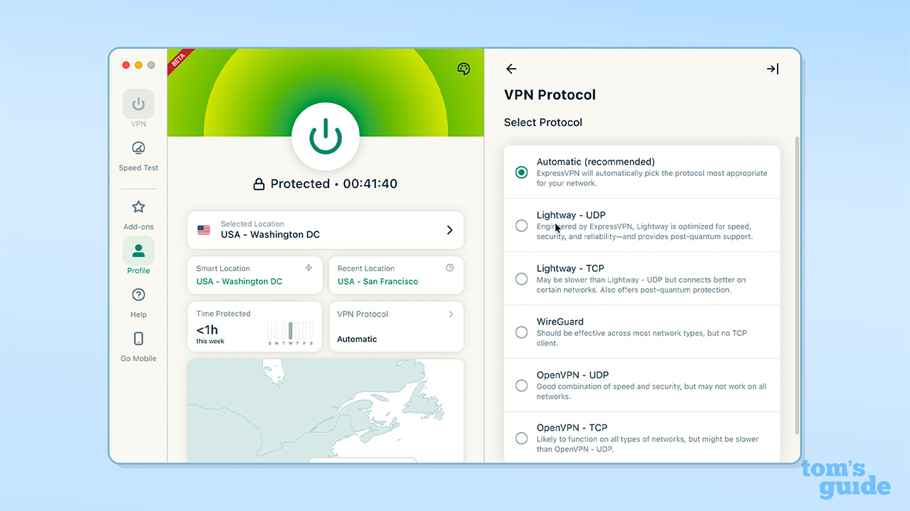 ExpressVPN protocol selection 1