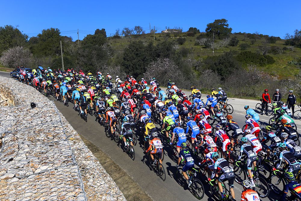 The peloton sets off at stage 1 of the Volta ao Algarve