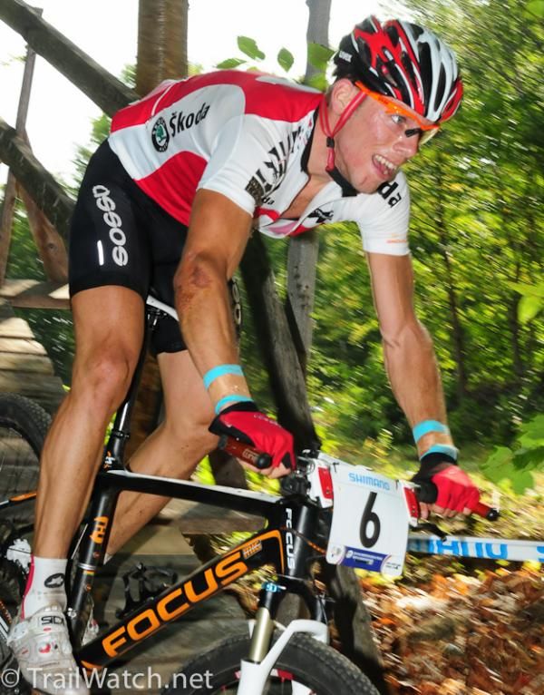 Thomas Litscher (Switzerland) is about to move into second place