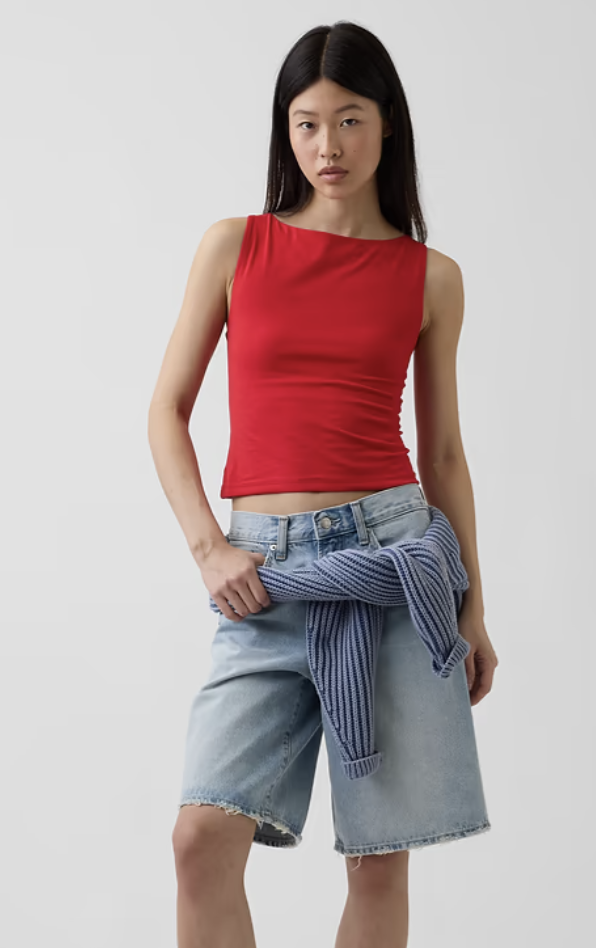 Gap, Closeknit Jersey Boatneck Crop Tank Top (Was $34.95)