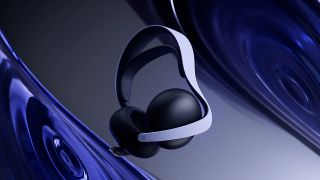 PlayStation Pulse Elite headset on a grey and blue background