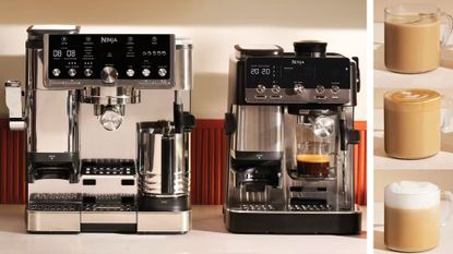 Two of the Ninja coffee machines, the Autobarista pro and the luxe cafe mini plus