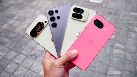 A bunch of the best Android phones held in the hand.