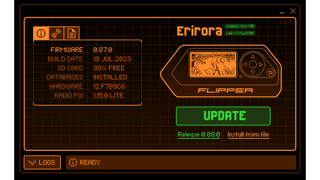 The update page for the Flipper Zero device