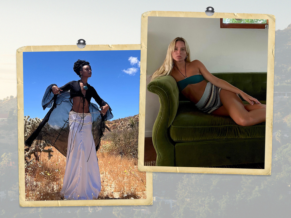 Destiny Joseph with her protective style pulled into an updo, and Megan Adelaide with tan skin and textured, blonde hair