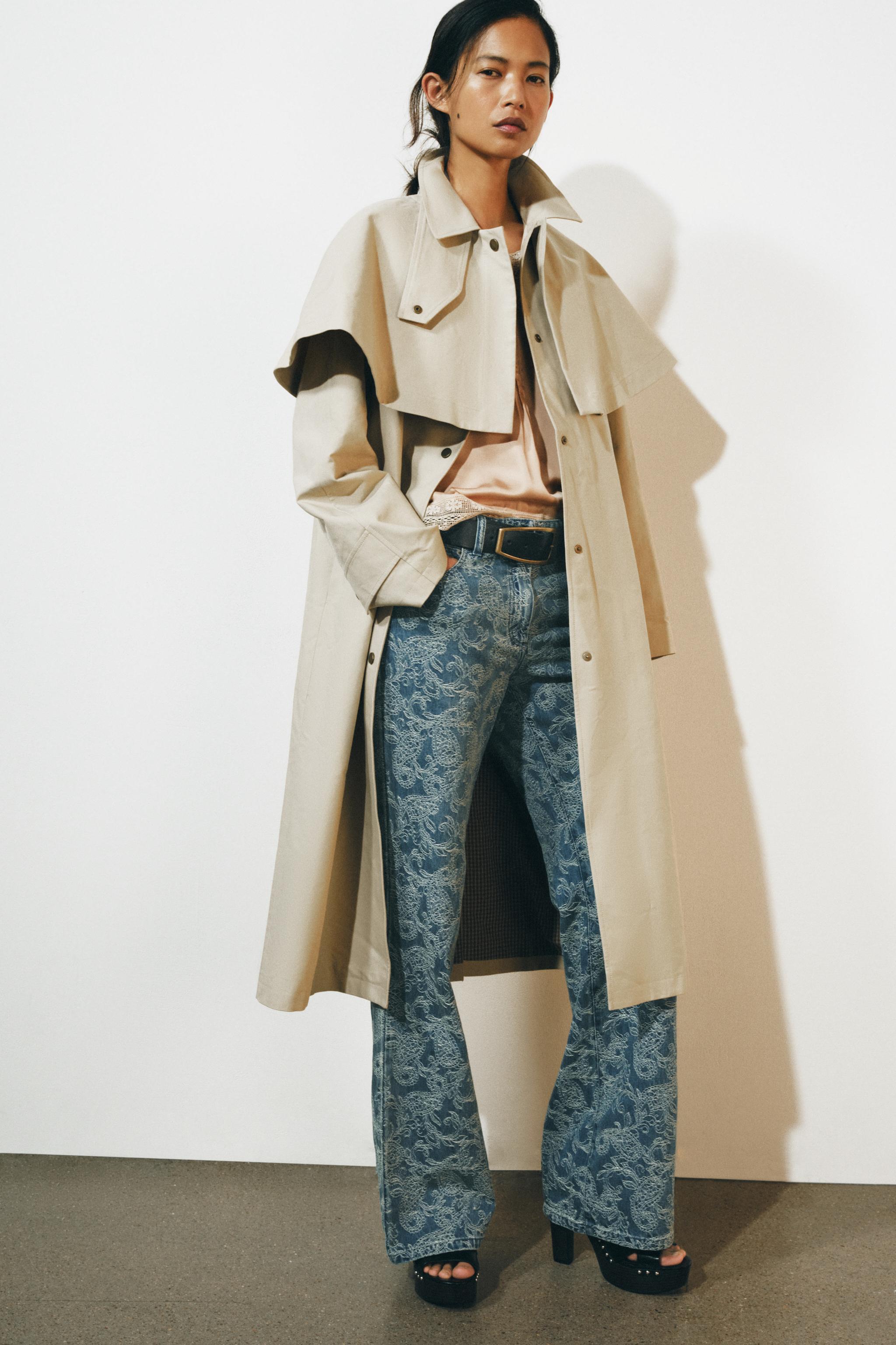 Zw Collection Cape Trench Coat - Beige - Xs