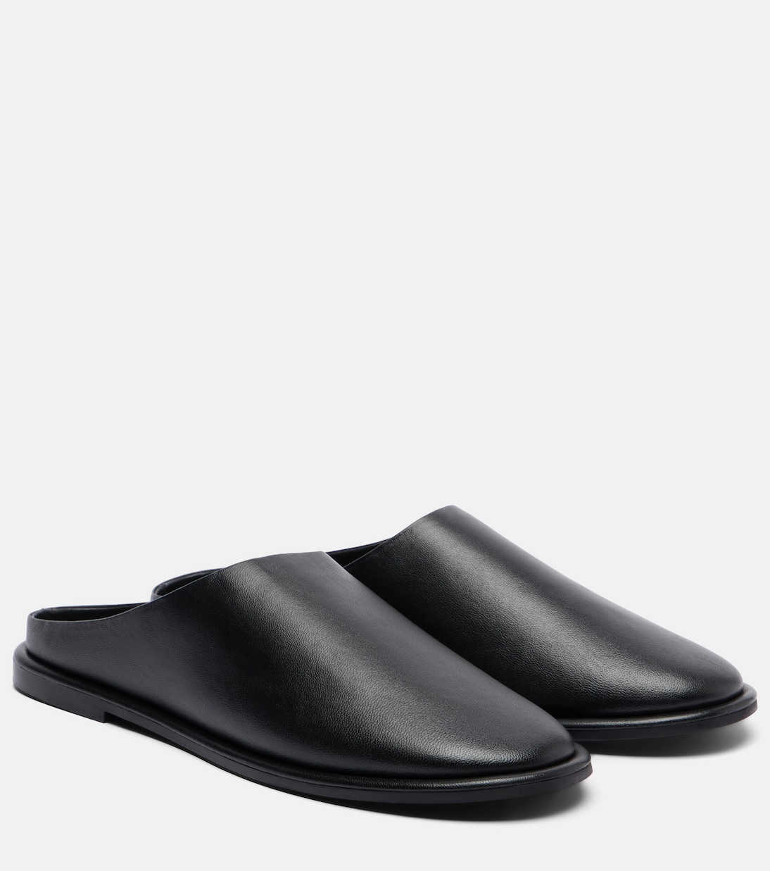 Spencer Leather Mules in Black - a Emery