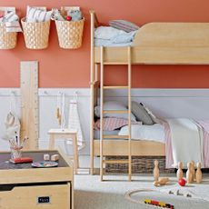 retro furniture with bunk bed and storage