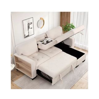 cream sofa bed