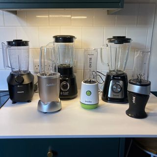 Image of cheap blenders during testing