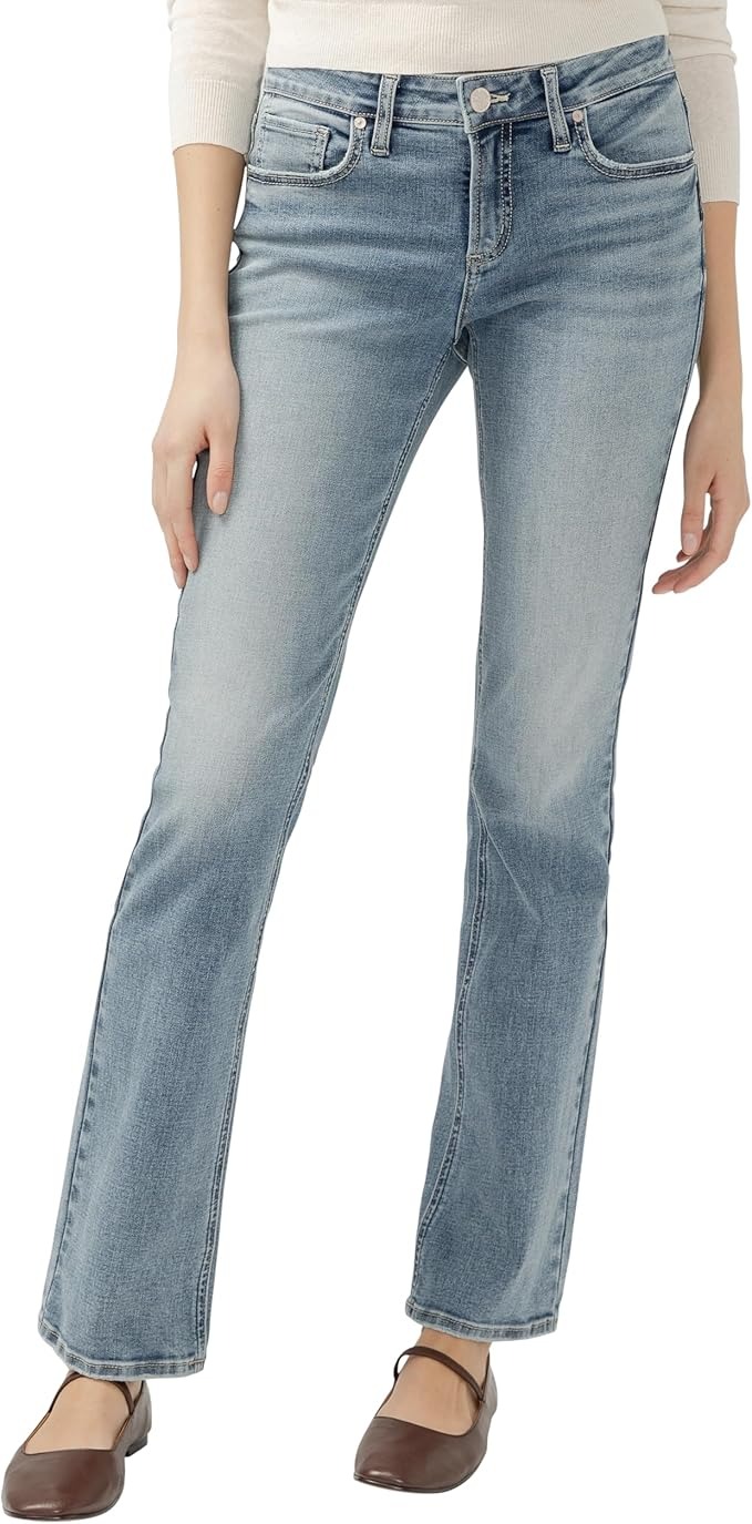 Silver Jeans Co., Elyse Mid Rise Comfort Fit Slim Bootcut Jeans