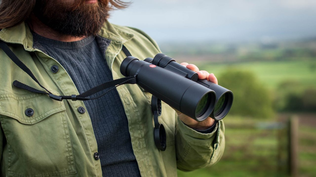 Leica ultravid 8x50 HD side view in hands of author