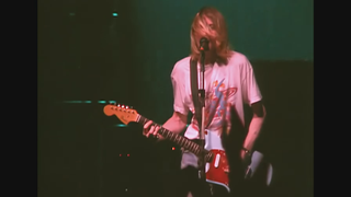Kurt Cobain performs "Drain You" at Nirvana's final show at Terminal Einz in Munich on March 1, 1994
