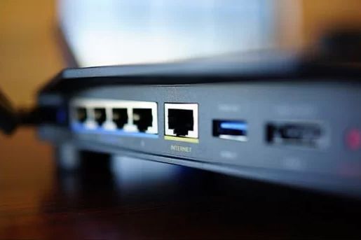 A Gigabit WAN port delivers an internet connection to this Linksys router.