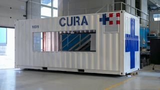 Shipping container converted into hospital unit