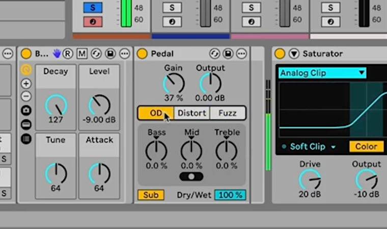 Ableton Pedal on a kick drum