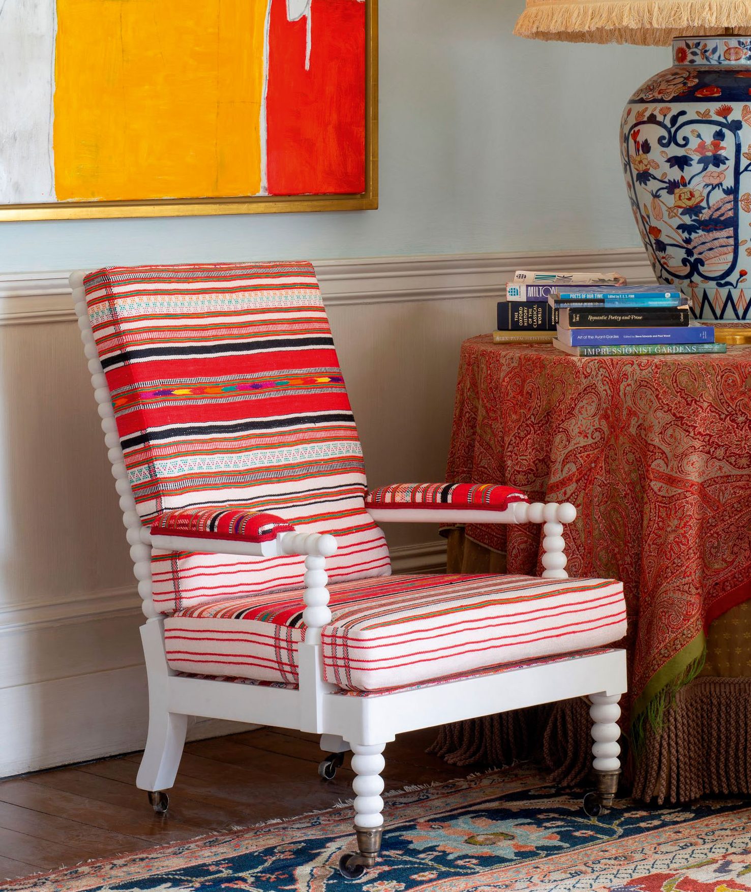 The charming new Broughton bobbin chair, in Chalk White, from Vaughan Designs.