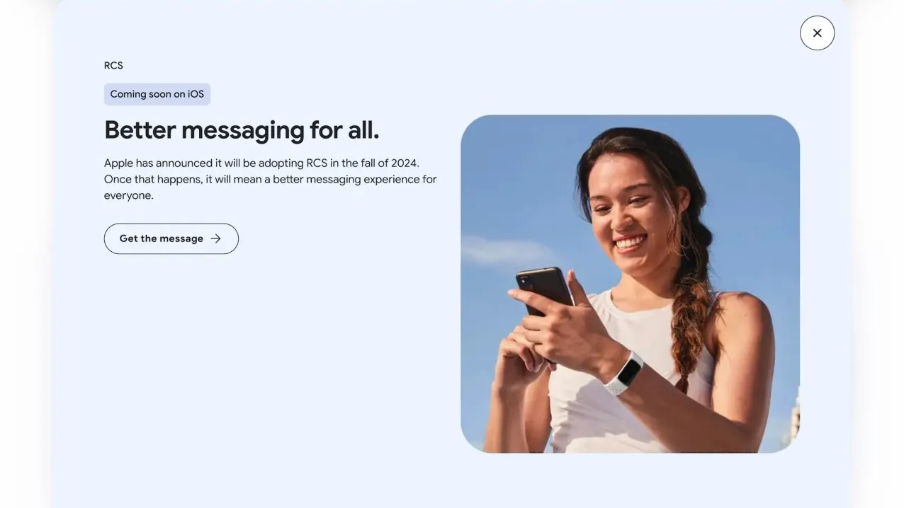 A screenshot of the Google Messages landing page.