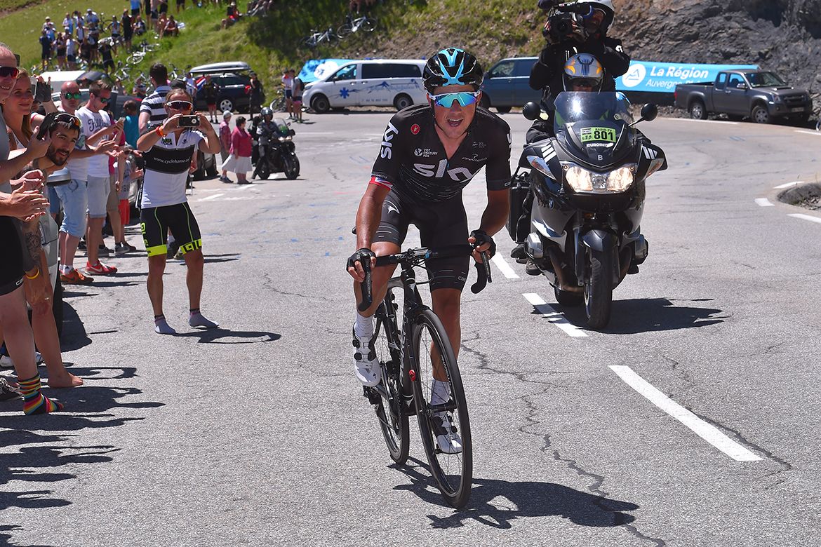 Peter Kennaugh (Sky) en route to stage victory at Alpe d'Huez.