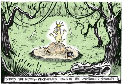 Political Cartoon U.S. McConnell senate swamp