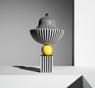Ornamental vase on Yellow Sphere