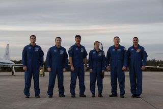 Space Shuttle Astronauts Train for February Launch