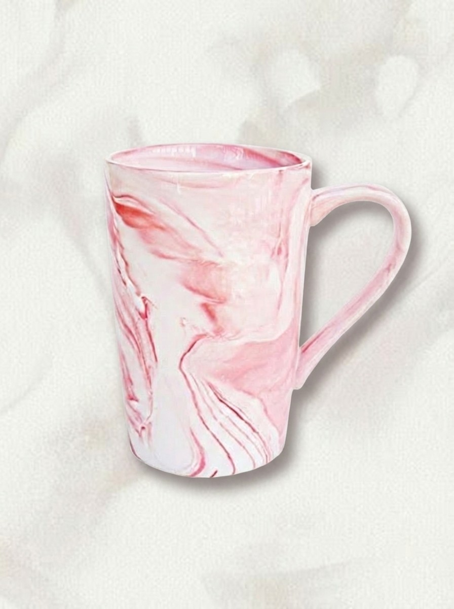Pink marble effect coffee mug