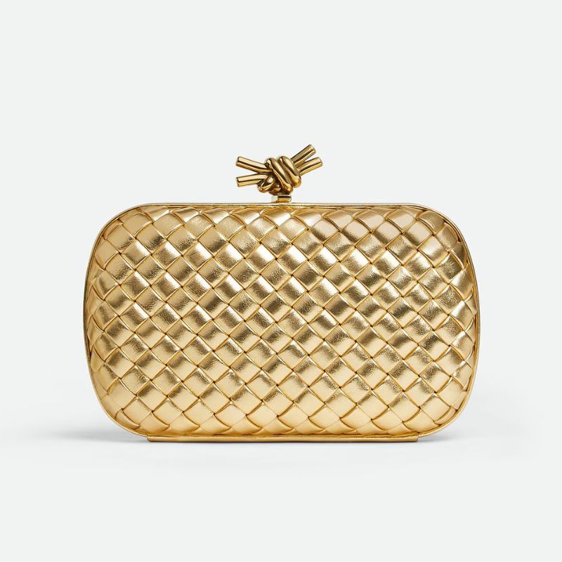 Bottega Veneta metallic knot clutch