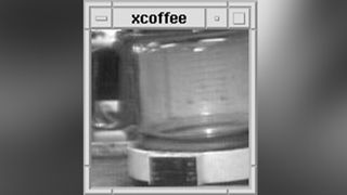 An empty coffee pot. 