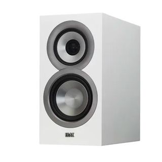 A white Elac Uni-Fi BS U5 Slim speaker on a white background.