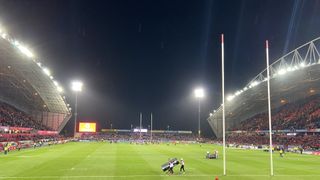 Thomond Park terrace ready for an evening rugby game