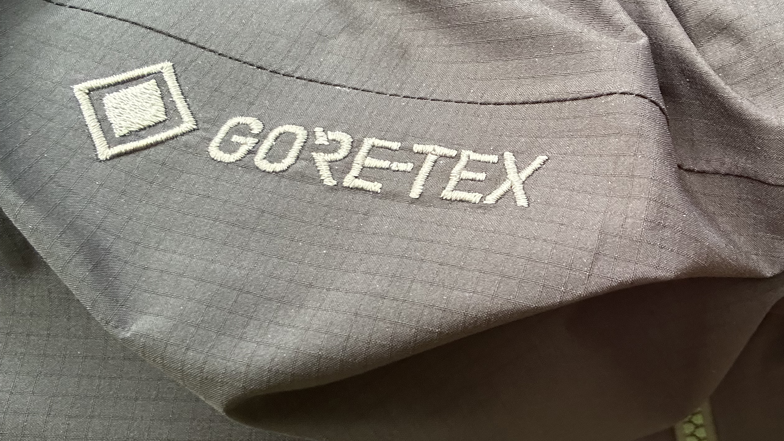 Close up of the material and Gore-Tex label