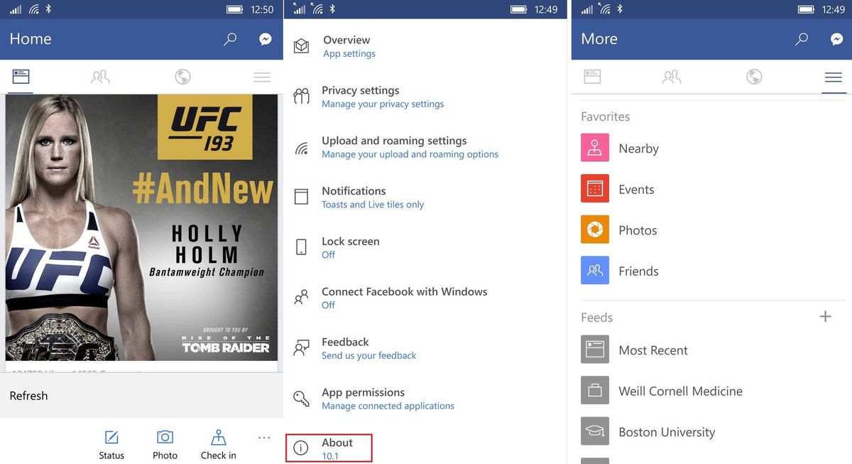 Facebook app for Windows 10 Mobile out of beta and now officially ...