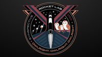 The patch for Rocket Lab's "Owlright, Owlright, Owlright" mission.