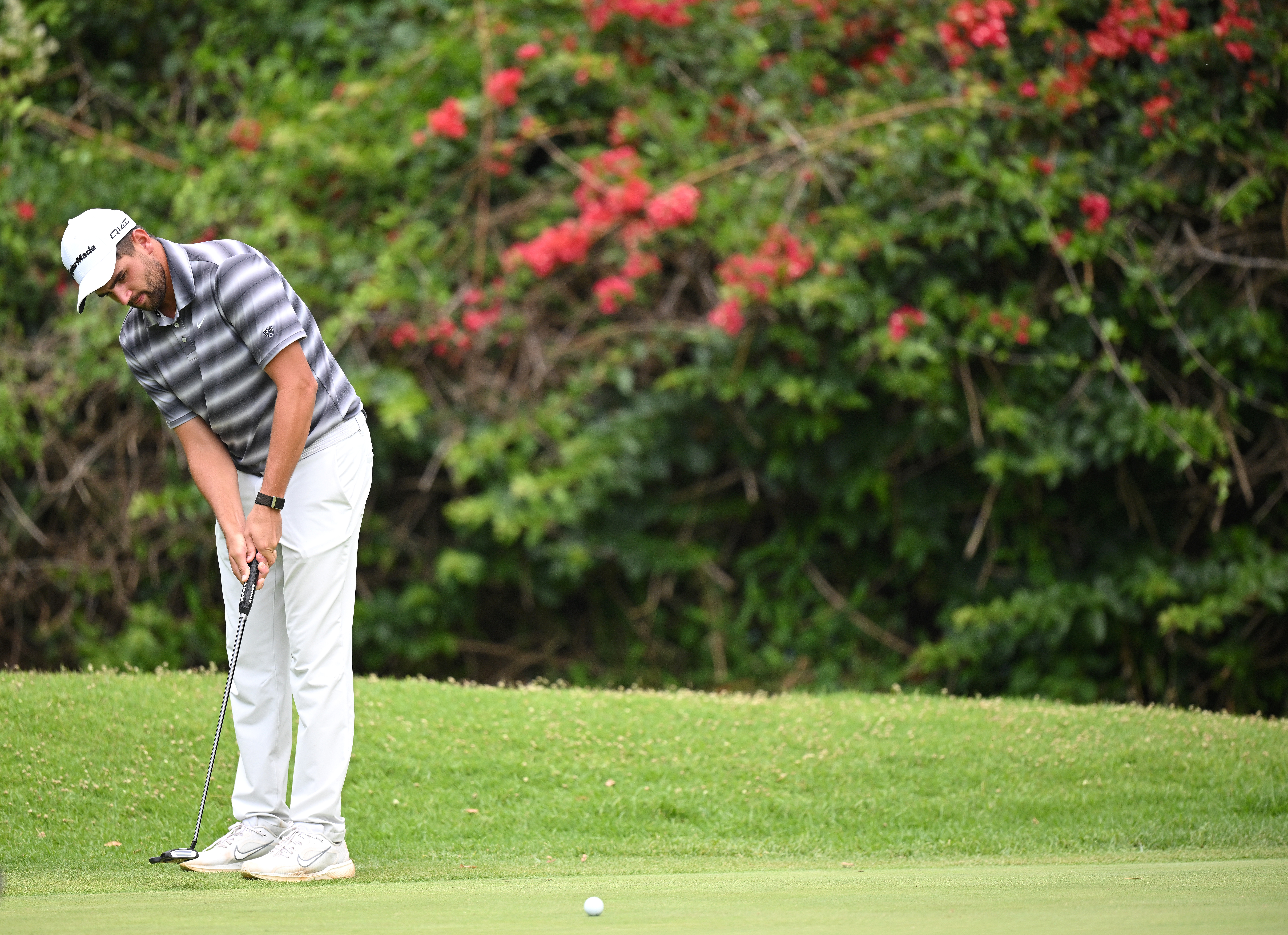 Casey Jarvis hits a putt