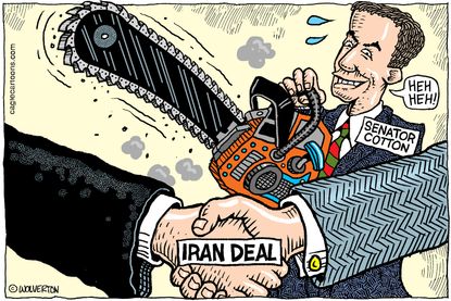 Political cartoon U.S. Cotton Iran world