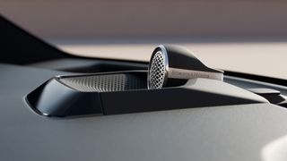 Speaker and microphone detail inside electric Volvo