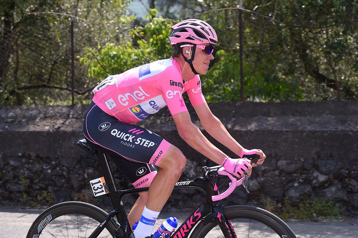Pink jersey Bob Jungels on stage 5 of the Giro d'Italia