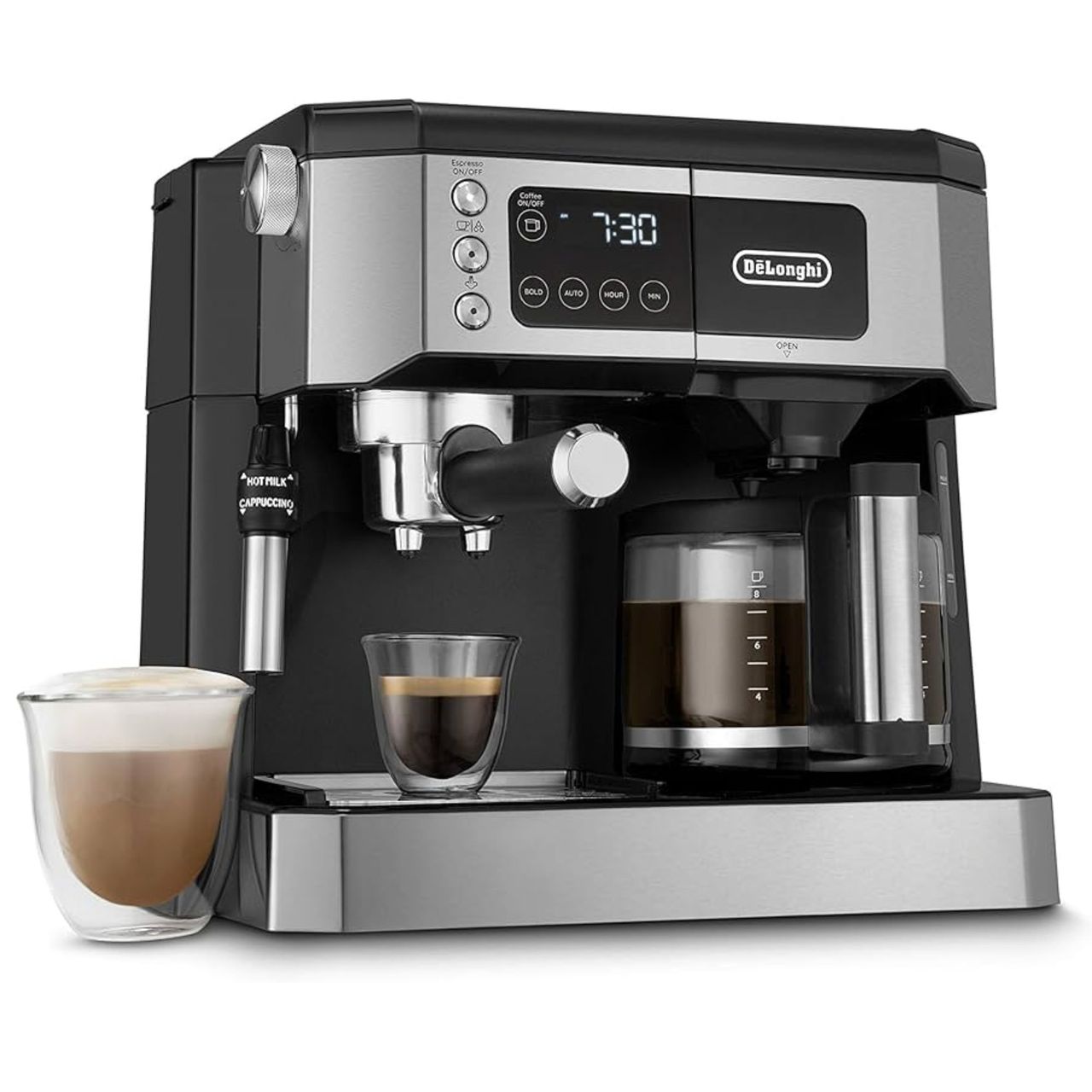 De'Longhi All In One coffee maker on a white background