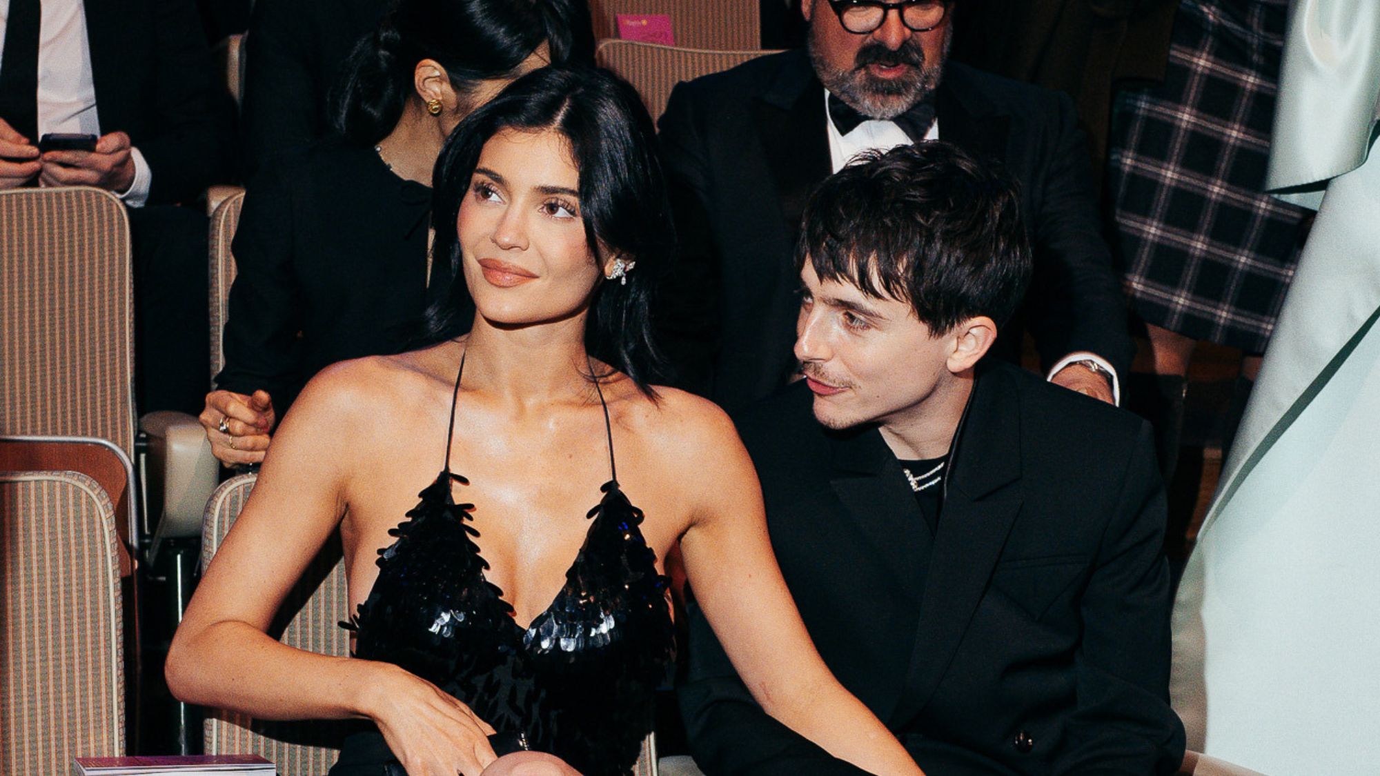 Kylie Jenner and Timothée Chalamet attend the EE BAFTA Film Awards in 2025