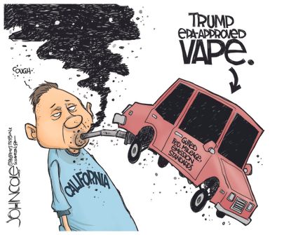 Political Cartoon U.S. Trump EPA vaping pollution
