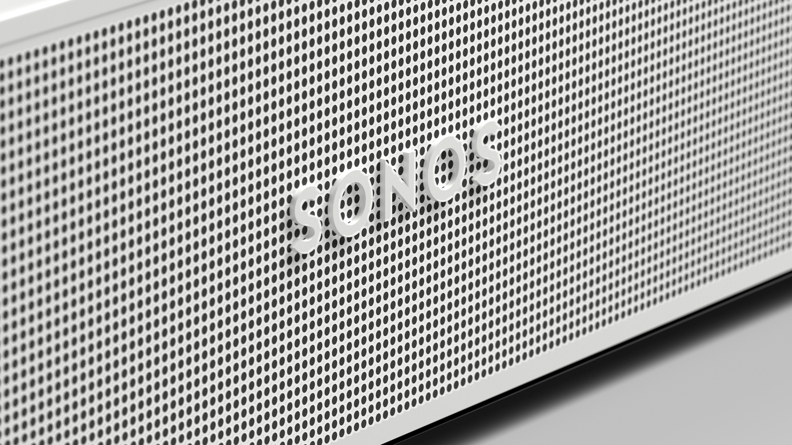 Nærbilde av gitteret i fronten på andre generasjon Sonos Beam