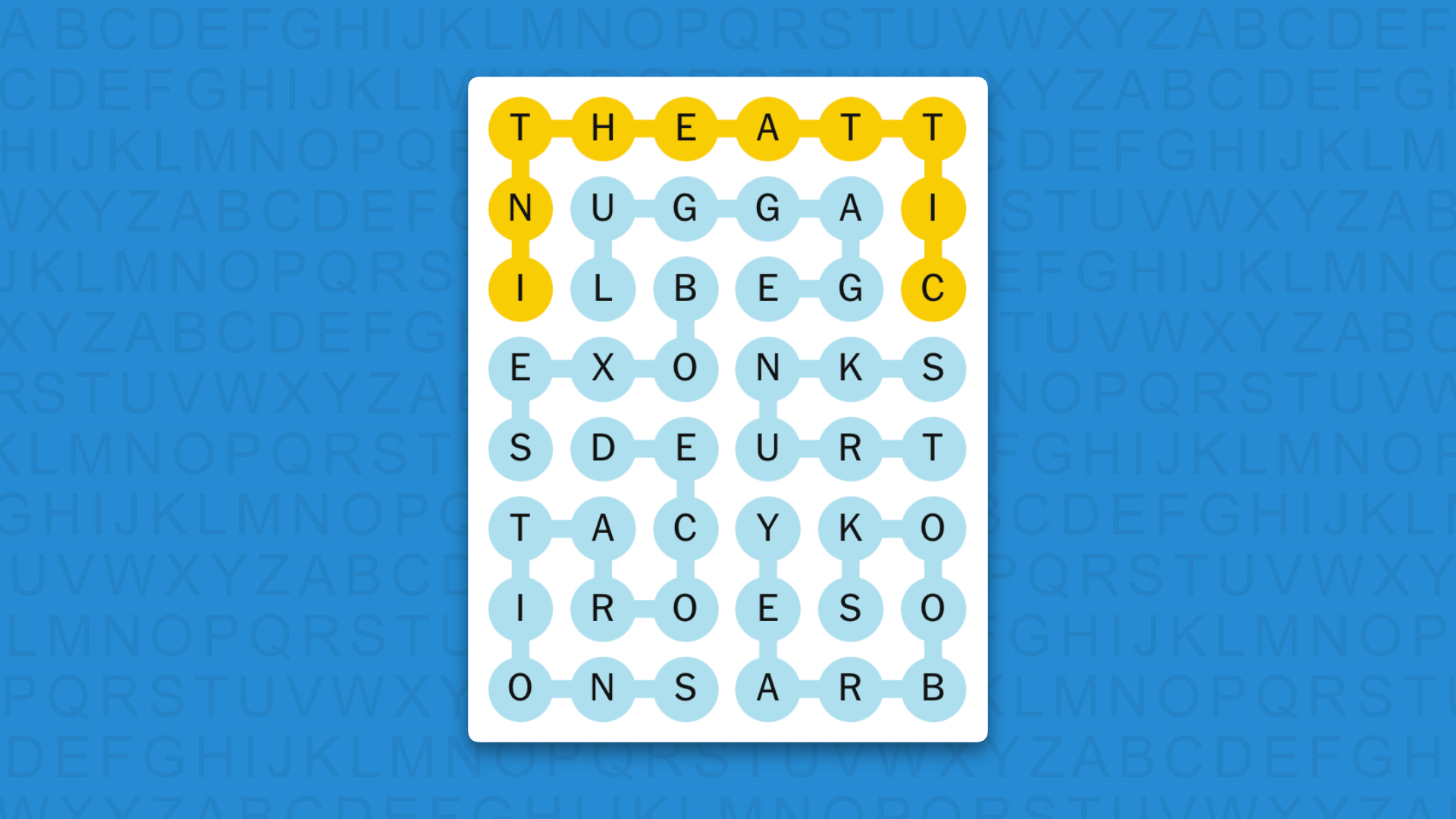 NYT Strands answers for game 962 on a blue background