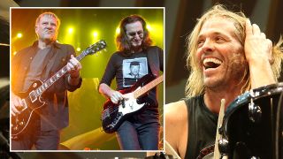 Taylor Hawkins and Rush members Alex Lifeson and Geddy Lee