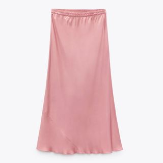 Zara Satin Effect Midi Skirt