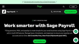 Sage Payroll website screenshot.